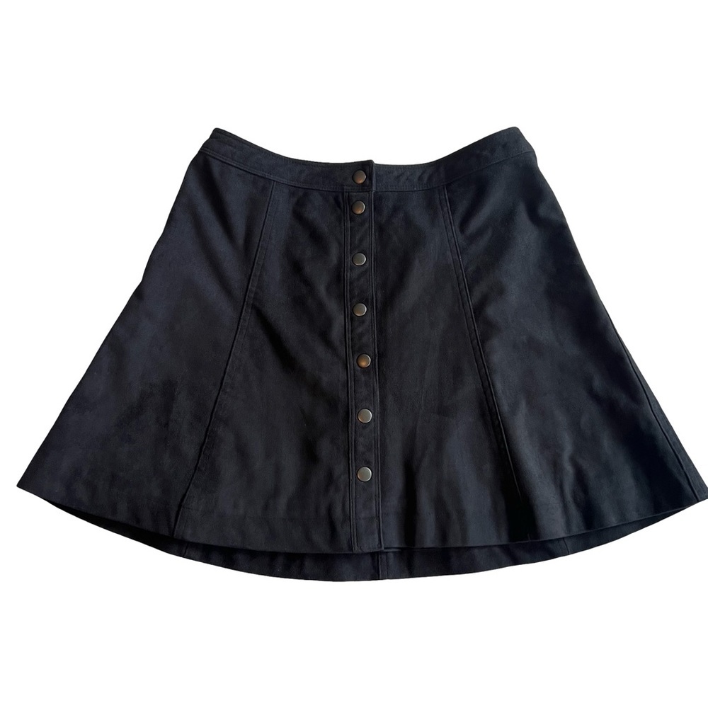 Abercrombie & Fitch Faux Suede Button Front Mini Skirt Black Size 4